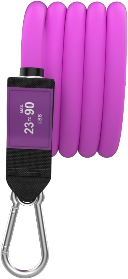 Bodylastics Stackable Resistance Band - Single Resistance Tube Exercise Band - Patented Snap Reduction Tech Workout Bands - Heavy Duty Fitness Bands - Malaysian Latex, Nickel-Coated Iron Clips