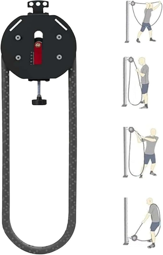 Portable Pulley System For Full Body Workout, Endless Rope Trainer,Adjustable Resistance: 3–30 Kg (6.6–66 Lb), 4m/14ft Rope, Silent Operation, No Assembly Needed No Weight Limit