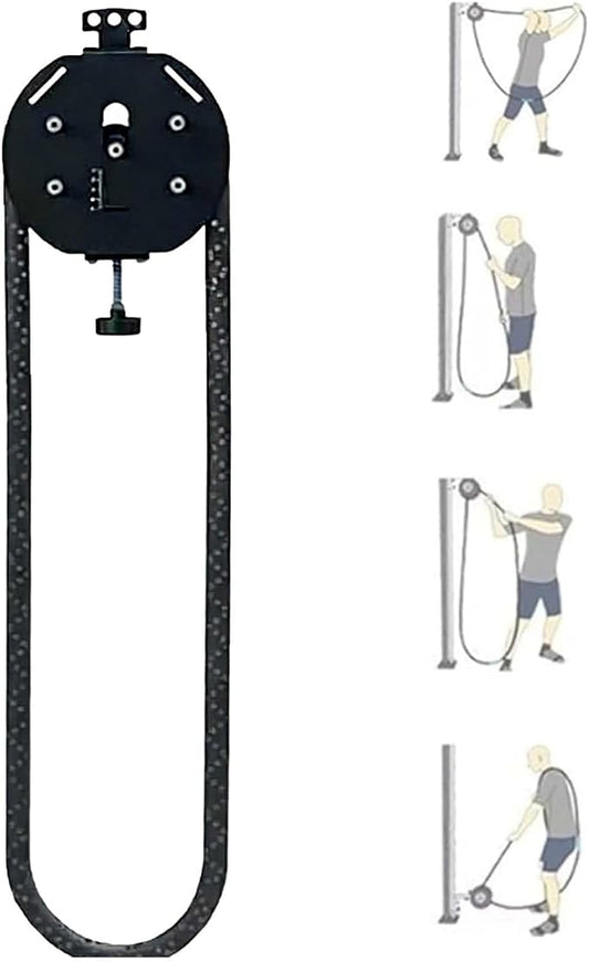 Portable Pulley System For Full Body Workout, Endless Rope Trainer,Adjustable Resistance: 3–30 Kg (6.6–66 Lb), 4m/14ft Rope, Silent Operation, No Assembly Needed No Weight Limit