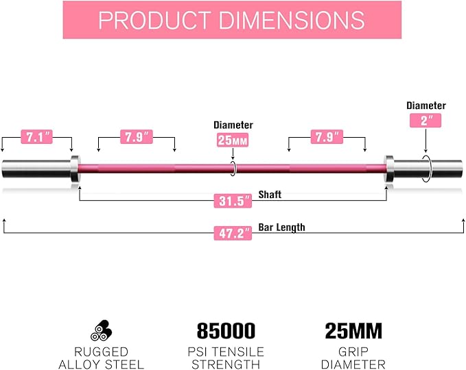 RitFit Barbell Weight Set - 4/6FT Olympic Barbell with Weight Plates (55-115LB Total) - Weightlifting Equipment for Squats, Curls, Deadlifts, Presses, Hip Thrusts