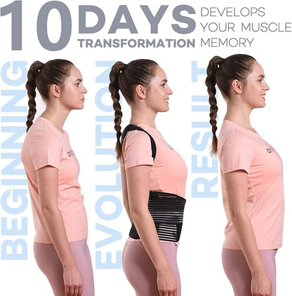 Omples Posture Corrector for Women and Men Thoracic Back Brace Straightener Shoulder Upright Support Trainer for Body Correction and Neck Pain Relief, Large (waist 39-42 inch)