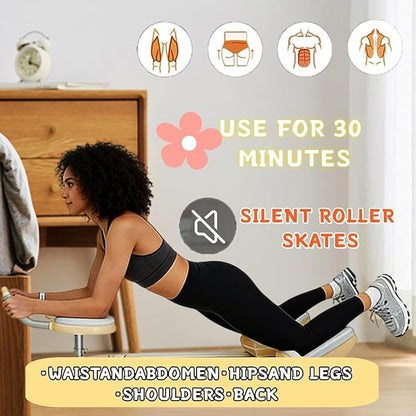 Crawling Training Machine Spine Twist & Stretch Trainer Effective Waist & Spine Workout, 3 Adjustable Height LED Counter 230kg Capacity,Detachable,for Full-Body Workout (Black, 57in)