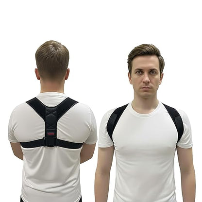 FLEXIOR Posture Corrector for Women and Men, Adjustable Back braces for Upper & Mid Spine Support, Comfortable Back Straightener posture corrector for Back with Carry Bag