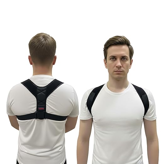 FLEXIOR Posture Corrector for Women and Men, Adjustable Back braces for Upper & Mid Spine Support, Comfortable Back Straightener posture corrector for Back with Carry Bag