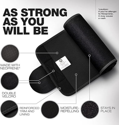 ActiveGear Premium Waist Trimmer & Trainer Belt for Men and Women - Sweat-Enhancing Slimming Wrap for Stomach, Adjustable Fit