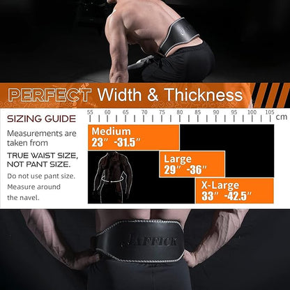 Genuine Leather Weight Lifting Belt for Men Gym Weight Belt Lumbar Back Support Powerlifting Weightlifting Heavy Duty Workout Training Strength Training Equipment