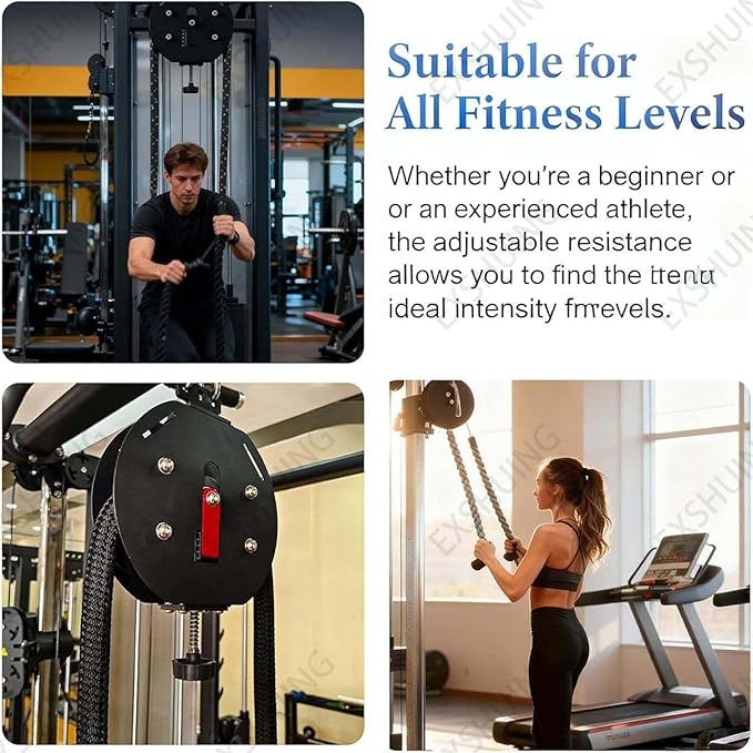 Endless Rope Trainer, Portable Cable Pulley System With 3-30kg Resistance, 4m/14ft Closed-Loop Rope, Full Body Gym For Hiit, Cardio & Strength, Quick Hook Mount On Door Tree Pole