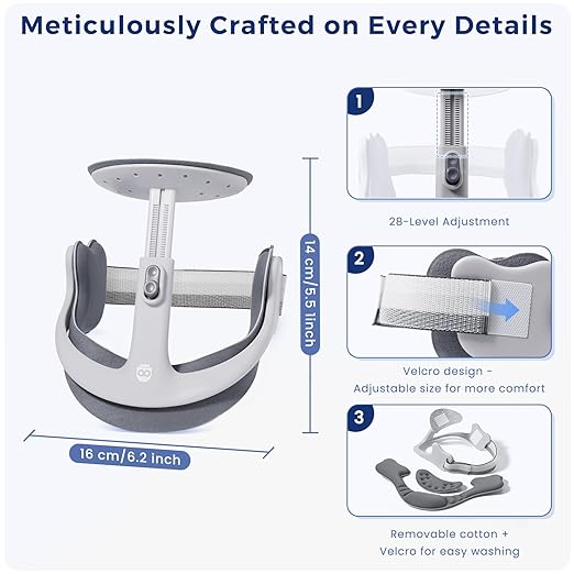 Posture Corrector for Neck & Cervical Spine Alignment - 360° Adjustable Neck Collar with 28 Levels, Memory Foam Support for Pain Relief, Tech Neck, Hump & Forward Head Posture