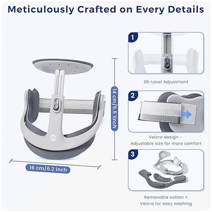 Posture Corrector for Neck & Cervical Spine Alignment - 360° Adjustable Neck Collar with 28 Levels, Memory Foam Support for Pain Relief, Tech Neck, Hump & Forward Head Posture