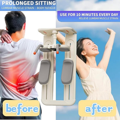 Crawling Training Machine Spine Twist & Stretch Trainer Effective Waist & Spine Workout, 3 Adjustable Height LED Counter 230kg Capacity,Detachable,for Full-Body Workout (Black, 57in)