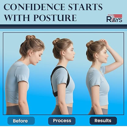 Posture Corrector for Men & Women – Adjustable Back Brace for Shoulder, Neck & Upper Back Support – Breathable, Comfortable, Invisible Under Clothing – Helps Relieve Back, Neck & Shoulder Pain
