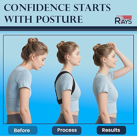 Posture Corrector for Men & Women – Adjustable Back Brace for Shoulder, Neck & Upper Back Support – Breathable, Comfortable, Invisible Under Clothing – Helps Relieve Back, Neck & Shoulder Pain