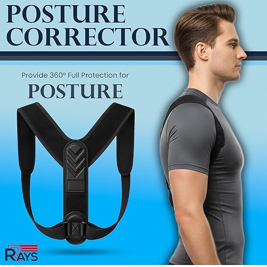 Posture Corrector for Men & Women – Adjustable Back Brace for Shoulder, Neck & Upper Back Support – Breathable, Comfortable, Invisible Under Clothing – Helps Relieve Back, Neck & Shoulder Pain