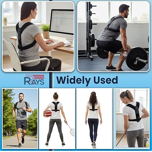 Posture Corrector for Men & Women – Adjustable Back Brace for Shoulder, Neck & Upper Back Support – Breathable, Comfortable, Invisible Under Clothing – Helps Relieve Back, Neck & Shoulder Pain