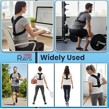 Posture Corrector for Men & Women – Adjustable Back Brace for Shoulder, Neck & Upper Back Support – Breathable, Comfortable, Invisible Under Clothing – Helps Relieve Back, Neck & Shoulder Pain