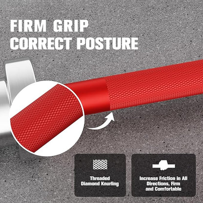 RitFit Barbell Weight Set - 4/6FT Olympic Barbell with Weight Plates (55-115LB Total) - Weightlifting Equipment for Squats, Curls, Deadlifts, Presses, Hip Thrusts