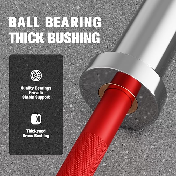 RitFit Barbell Weight Set - 4/6FT Olympic Barbell with Weight Plates (55-115LB Total) - Weightlifting Equipment for Squats, Curls, Deadlifts, Presses, Hip Thrusts